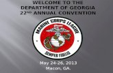 Welcome to the Department OF GEORGIA 22 nd  ANNUAL CONVENTION