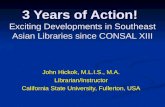 3 Years of Action! Exciting Developments in Southeast Asian Libraries since CONSAL XIII