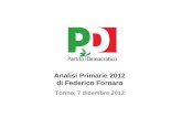 Analisi Primarie 2012 di Federico Fornaro .  Torino, 7 dicembre 2012