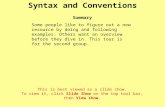Syntax and Conventions