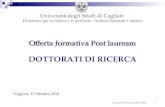 Offerta formativa Post lauream DOTTORATI DI RICERCA