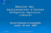 Réunion des  Gestionnaires d’Unités Délégation Aquitaine-Limousin