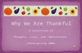 Why We Are Thankful