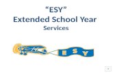 “ESY” Extended School Year  Services