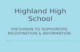 Freshman to Sophomore  Registration & Information