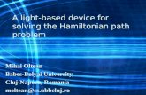 A light-based device for solving the Hamiltonian path problem