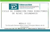 CICLO DE FORMACIÓN PARA DIRECTORES DE NIVEL SECUNDARIO MÓDULO III