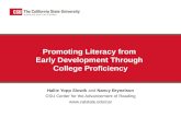 Promoting Literacy from  Early Development Through  College Proficiency