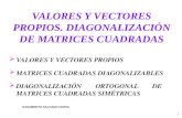 VALORES  Y VECTORES PROPIOS. DIAGONALIZACIÓN DE MATRICES CUADRADAS