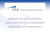 AERONAUTICAL DECISION MAKING + SINGLE PILOT RESOURCE MANAGEMENT = OPERATIONAL RISK MANAGEMENT