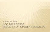 HCC 2008 CCSSE  Results for Student Services
