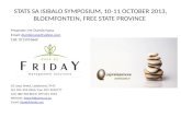 STATS SA ISIBALO SYMPOSIUM, 10-11 OCTOBER 2013, BLOEMFONTEIN, FREE STATE PROVINCE