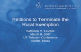 Petitions to Terminate the Rural Exemption