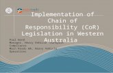Implementation of Chain of Responsibility (CoR) Legislation in Western Australia