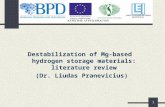 Destabilization of Mg-based hydrogen storage materials: literature review