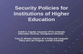 Security Policies for Institutions of Higher Education
