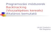 Program ozási módszerek Backtracking (Visszalépéses keresés) Általános bemutató