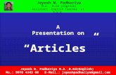 A Presentation on “Articles”