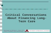 Critical Conversations About Financing Long-Term Care