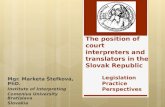 Mgr.  Marketa Štefková , PhD. Institute of Interpreting  Comenius University  Bratislava Slovakia