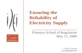 Ensuring the Reliability of Electricity Supply