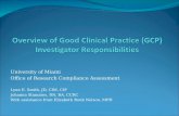 Overview of Good Clinical Practice (GCP) Investigator Responsibilities