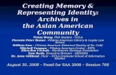 Creating Memory & Representing Identity: Archives in the Asian American Community
