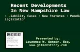 Recent Developments  In New Hampshire Law