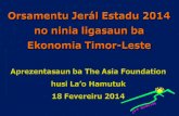 Orsamentu Jerál Estadu 2014 no ninia ligasaun ba Ekonomia Timor-Leste