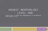 Arabic Morphology   level one