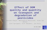 Effect of DOM  quality and quantity  on transport and degradation of pesticides