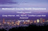 Multnomah County Health Department Healthy Homes