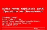 Audio Power Amplifier (APA)  Operation and Measurement