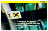 Financing in Serbia 15 th  European Annual Meeting European Consultants Unit
