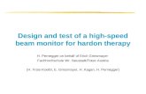 Design and test of a high-speed beam monitor for hardon therapy
