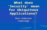 What does ‘Security’ mean for Ubiquitous Applications?