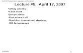 Lecture #5,  April 17, 2007