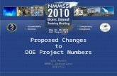 Proposed Changes to DOE Project Numbers