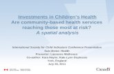 International Society for Child Indicators Conference  Presentation Sub-theme: Health