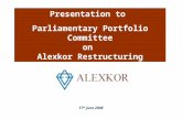 Presentation to  Parliamentary Portfolio Committee on  Alexkor Restructuring