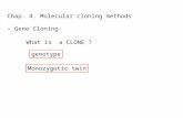 Chap. 4. Molecular cloning methods - Gene Cloning