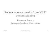 Recent science results from VLTI commissioning