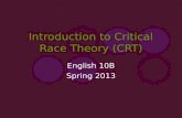 Introduction to Critical Race Theory (CRT)