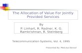 The Allocation of Value For Jointly Provided Services