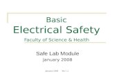 Basic Electrical Safety Faculty of Science & Health