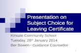 Presentation on Subject Choice for Leaving Certificate