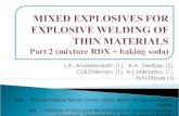 MIXED EXPLOSIVES FOR EXPLOSIVE WELDING OF THIN MATERIALS Part 2 (mixture RDX + baking soda)