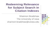 Redeeming Relevance for Subject Search in Citation Indexes