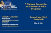 A National Perspective on Customer Choice Programs