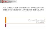 AN  IMPACT OF POLITICAL EVENTS ON  THE STOC K  EXCHANGE OF  THAILAND